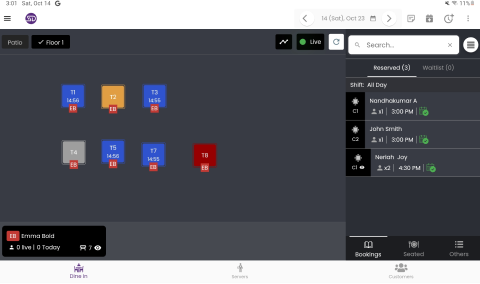 Guest booking a table with Smart Dining on mobile